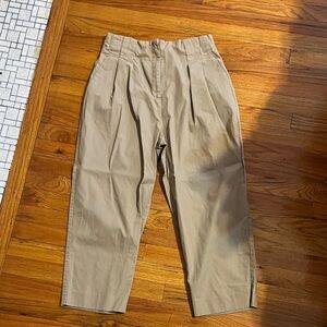 Sandro Women's Khaki Pleated Chinos